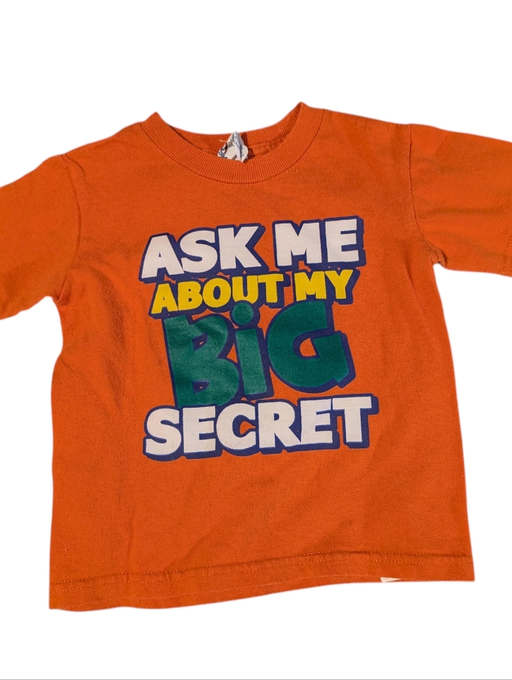 90s Vintage Big Brother Announcement Toddler Orange T-shirt Size‎ 2T